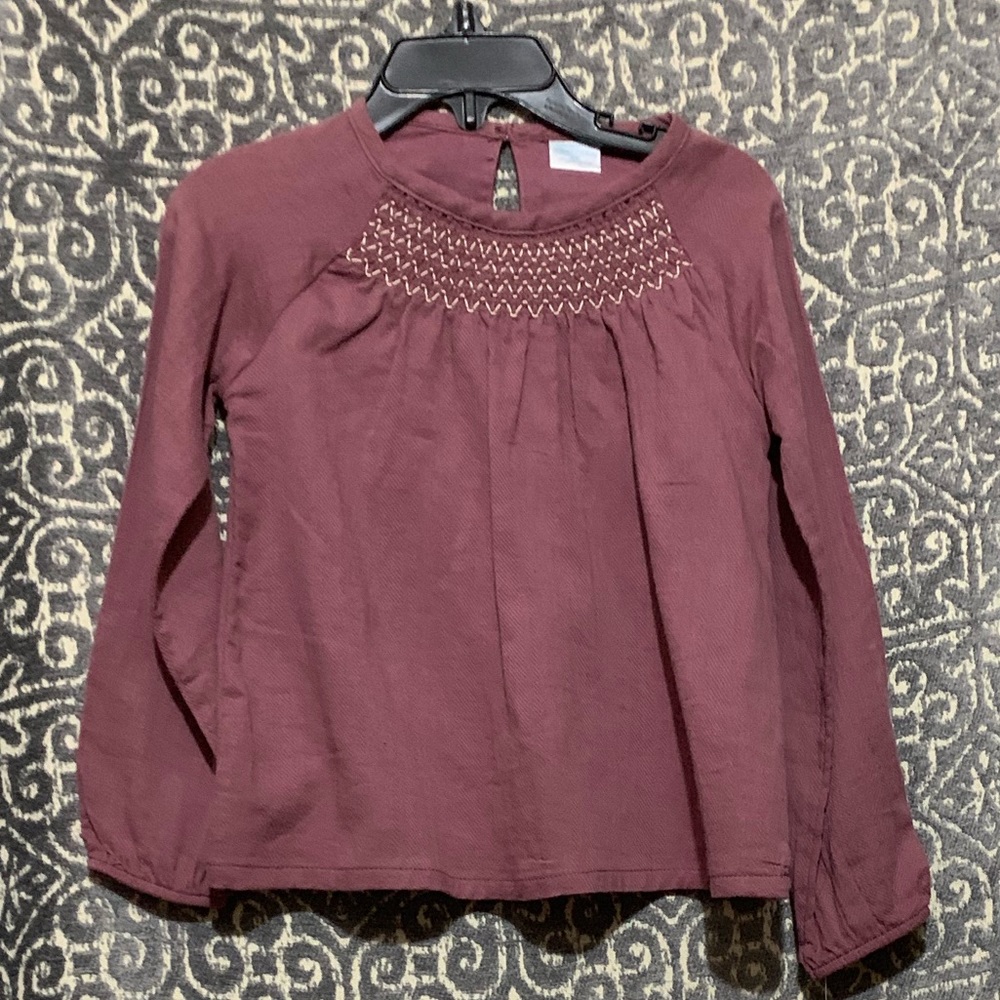 NWT Edgehill collection smocked top 3t mauve l/s